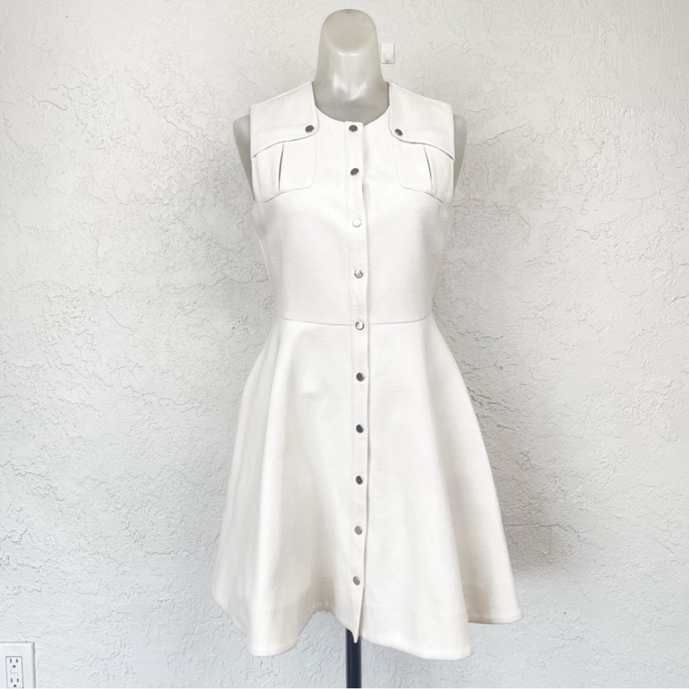 Maje Paris Rimelli Cream Sleeveless dress